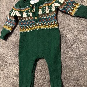 Old Navy Festive Green Knit Kids Footie